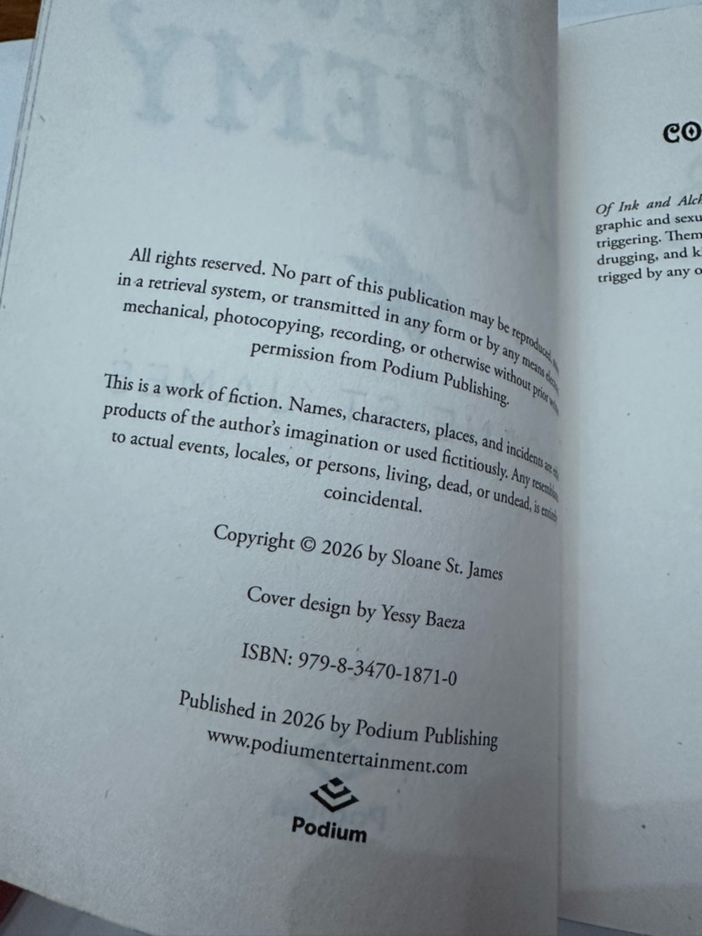 Of Ink & Alchemy by Sloane St. James Dark Romance Paperback Book BookTok - Picture 4 of 16